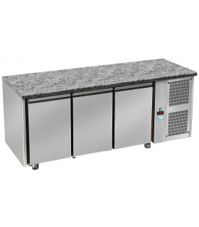 Tour pâtissier 600x400 réfrigéré ventilé dessus granit 3 portes 2150x800x850mm froid positif tropicalisé. TPG 3 P GL DAP