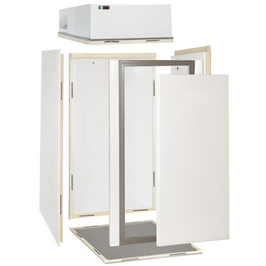 Chambre froide mini vue éclatée, 6 panneaux à monter. Froid positif 0ºC / +10ºC groupe tropicalisé - CHF 132 TN DAP