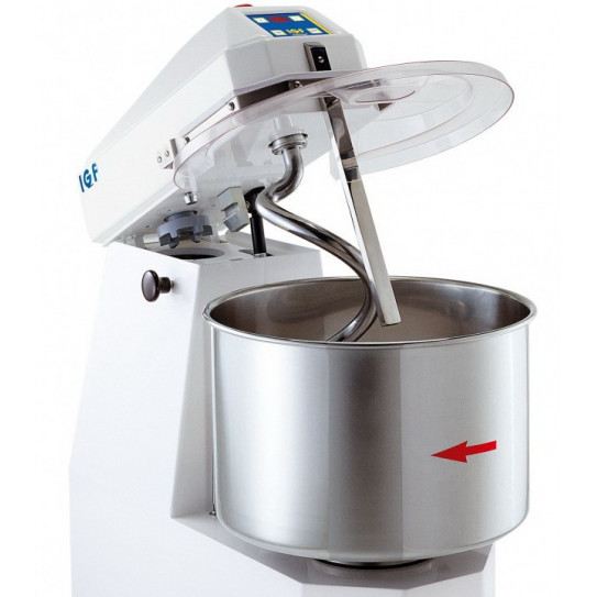 Pétrin spirale à tête basculante avec piston gaz pour un soulèvement contrôlable et sûr - IGF 2400/S162