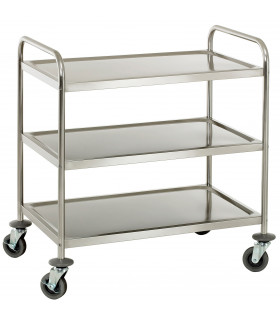 Chariot desserte inox 3 niveaux dimensions plateaux 83x51cm - CCI3 Casselin