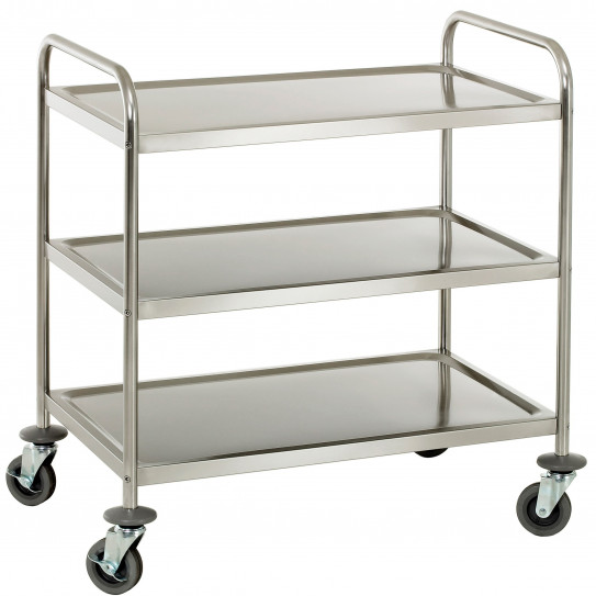 Chariot desserte inox 3 niveaux dimensions plateaux 83x51cm - CCI3 Casselin Chariot desserte inox 3 niveaux dimensions plateaux 83x51cm - CCI3 Casselin
