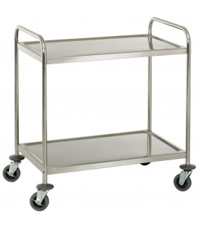 Chariot desserte inox 2 niveaux dimensions plateaux 830x510mm - CCI2 Casselin