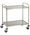 Chariot de service inox sur roulettes 2 niveaux CCI2 Casselin