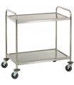 Chariot de service inox sur roulettes 2 plateaux CCI2 Casselin