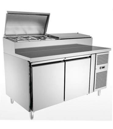 Table Pizza Chef préparation pizza 2 portes L1510mm x P800mm pour 6 bacs GN1/3 - SH2000/800 Table Pizza Chef préparation pizza 2 portes L1510mm x P800mm pour 6 bacs GN1/3 - SH2000/800
