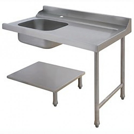 Table d'entrée à droite pour lave-vaisselle à capot avec bac de prélavage - AAL0122 MBM Table d'entrée à droite pour lave-vaisselle à capot avec bac de prélavage - AAL0122 MBM