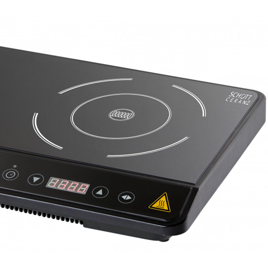 Détail réchaud 2 zones à induction vitrocéramique SCHOTT CERAN®  3,5 kW 230 V - Bartscher IK 35 dp