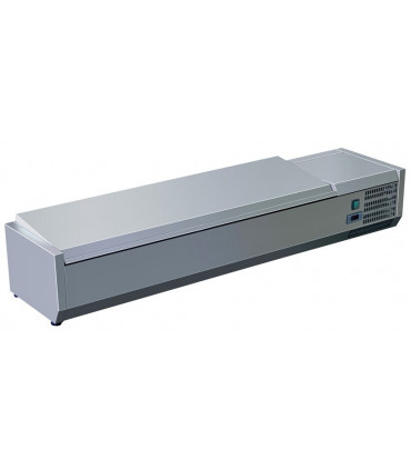 Vitrine à ingrédients réfrigérée avec couvercle prévue pour bacs 7xGN1/3 - C-VRX1600/380 Vitrine à ingrédients réfrigérée avec couvercle prévue pour bacs 7xGN1/3 - C-VRX1600/380