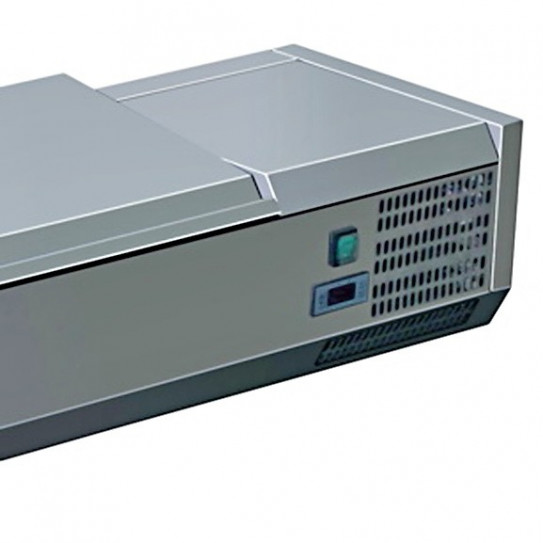 Vitrine à ingrédients réfrigérée avec couvercle inox détail C-VRX /380