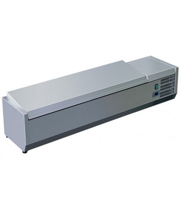 Vitrine à ingrédients réfrigérée avec couvercle prévue pour bacs 5xGN1/3 - C-VRX1400/380 Vitrine à ingrédients réfrigérée avec couvercle prévue pour bacs 5xGN1/3 - C-VRX1400/380