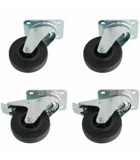 Kit 4 roulettes inox dont 2 freinées pour meuble réfrigéré ou armoire froide Infrico - 2 x 705X16 + 2 x 705X17 (freins)