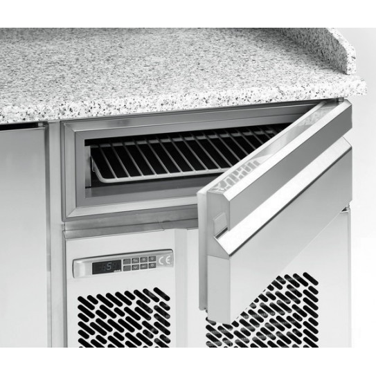 Meuble pizza Infrico compartiment neutre dessus groupe réfrigéré