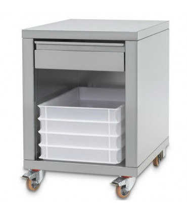 Support inox sur 4 roulettes avec 1 tiroir pour presse-pizza PZF Pizzaform TM - SPZF Cuppone Support inox sur 4 roulettes avec 1 tiroir pour presse-pizza PZF Pizzaform TM - SPZF Cuppone