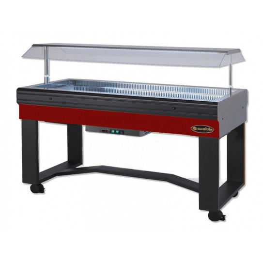 Self buffet froid +3 +10°C exemple rouge, dispo en vert, bleu, jaune... BREAKFAST INOX SCAIOLA