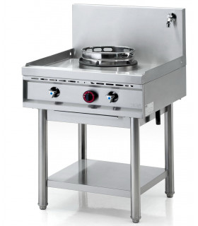 Wok 1 brûleur gaz 13 kW sur pietement NGER 7-70 Nayati