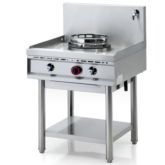 Wok 1 brûleur gaz 13 kW sur pietement NGER 7-70 Nayati