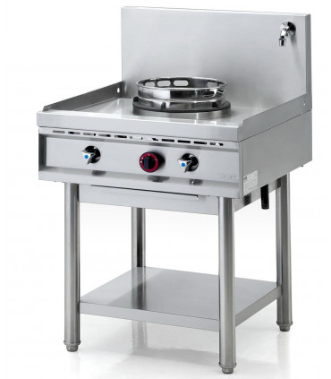Wok 1 brûleur gaz 13 kW sur pietement NGER 7-70 Nayati Wok 1 brûleur gaz 13 kW sur pietement NGER 7-70 Nayati