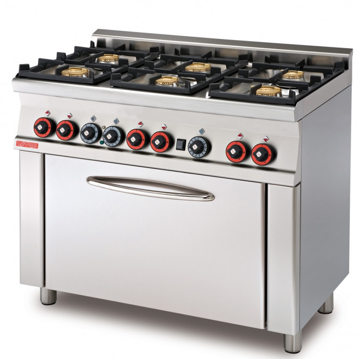 Feux vifs cuisiniere a gaz 6 feux sur four a gaz avec grill electrique