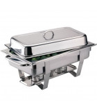 Chafing Dish - GN 1/1 - Accents Dorés - Couvercle Roll-top - 9 L 2 Bruleurs Royal Catering 10013027