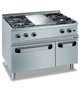 Fourneau gaz 4 feux + Plaque mijotage + Four gaz + Placard MAGISTRA 700 MG7G4SMFA77 MBM