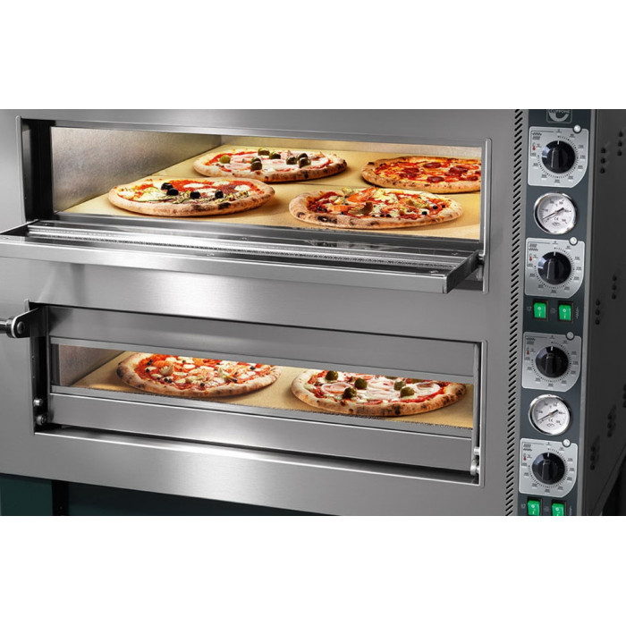 Four à pizza électrique professionnel - 2 chambres 4 pizzas Ø 35 cm