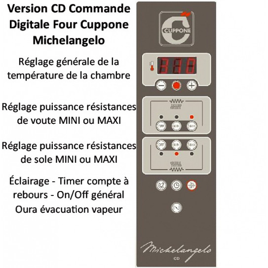 Commande four pizza Michelangelo ML635L/2-CD Commande Digitale Numérique