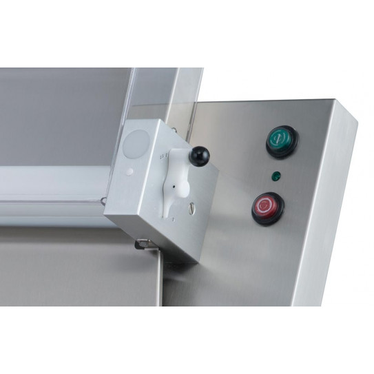 Détail façonneuse pizza Giotto Parallele Pastaline