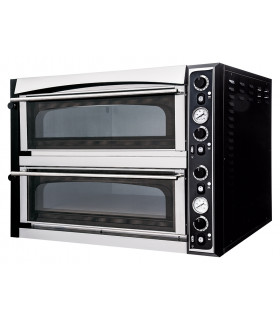 Four Pizzas électrique 2x6 pizzas SUPERIOR XL 66 GLASS - Dim ext 101x130x75cm - 18kW