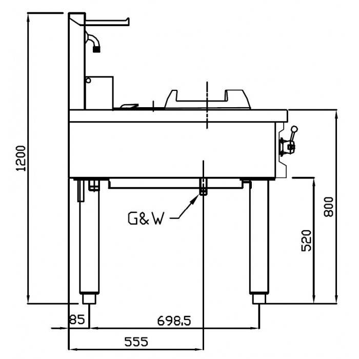 Wok 1 brûleur gaz de 33 kW NGK40-75W1 Nayati