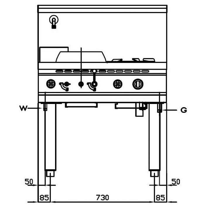 Wok 2 brûleurs gaz NGWR 9-90 Nayati