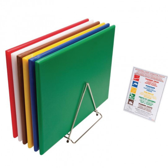 6 x Planches à découper HC880 + Rangement J027 Hygiplas Gastronoble Nisbets