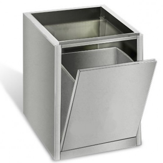 Poubelle inox à porte basculante encastrable sous table prof 700 THMER47