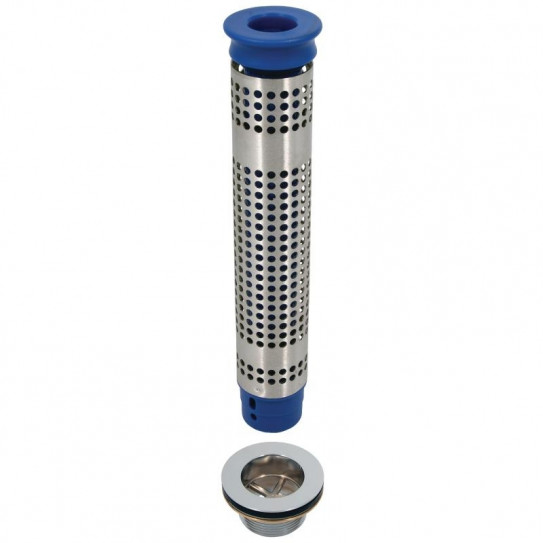 Bonde et tube de surverse pour plonge avec filtre 300 mm PA/K+FILTRE300