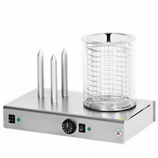 Appareil à Hot-Dog 3 plots 1,1 kW chauffe saucisses - HD03NK RM GASTRO