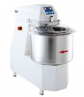 Pétrin spirale IGF 33 L tête fixe triphasé + minuteur + roulettes - 2200TOP/S25T