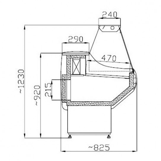 Dimensions Vitrine réfrigérée statique VINNIE 7486-0005 Combisteel