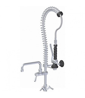 Douchette preflush combiné mélangeur, robinet 1/4 de tour, col de cygne H58-DCC1/4-PM