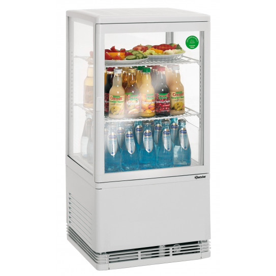 Mini vitrine réfrigérée verticales 58 litres 4 faces vitrées CVR58LB