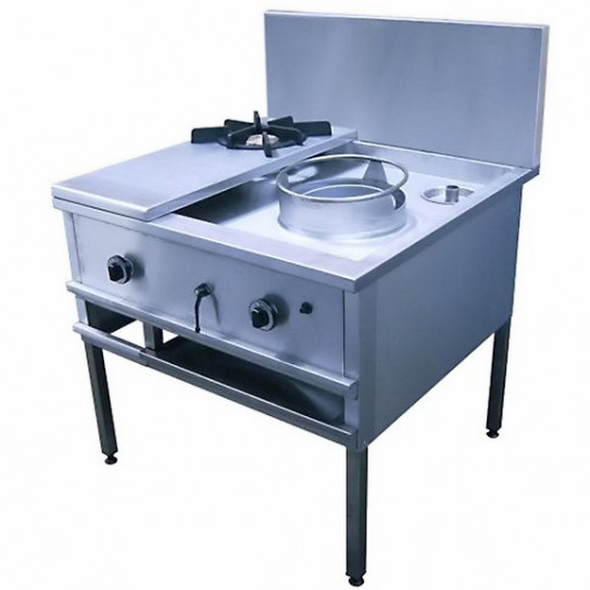 Réchaud super dragon 45 kW et 1 feu vif 7,5 kW (feu vif à gauche).