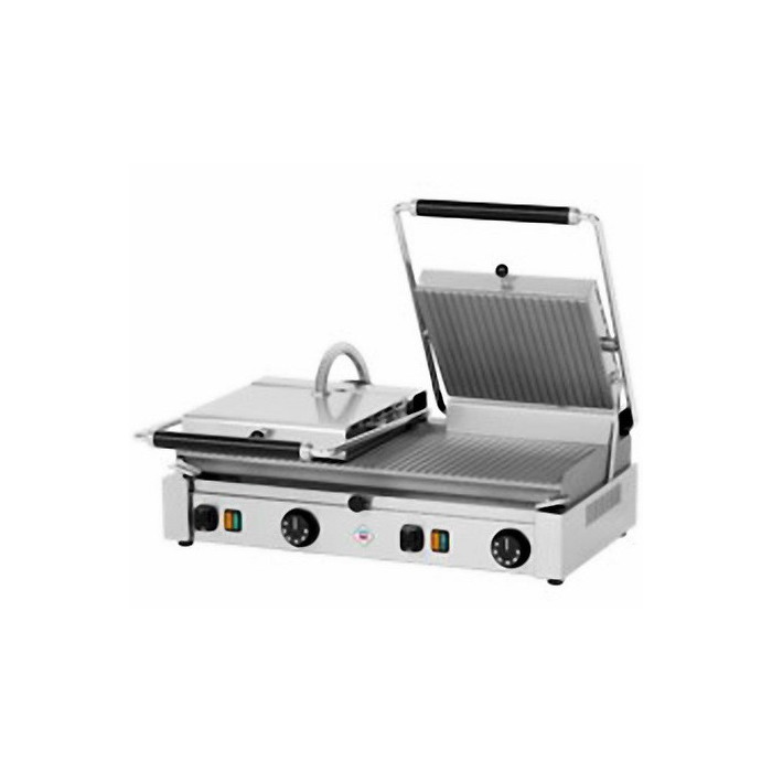 Grill panini inox double fonte lisse avec minuterie, 2900 W, 220 V