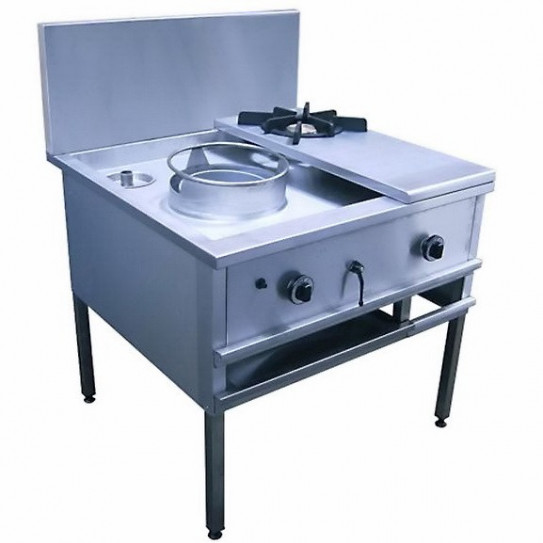 Réchaud super dragon 45 kW et 1 feu vif 7,5 kW (feu vif à droite).