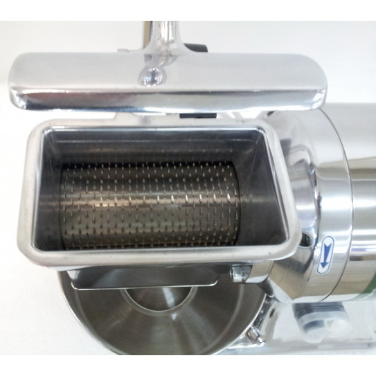 Rouleau inox Ø 75x140 mm FAMA GS / GSM. Bouche de charge 140x80x80mm