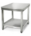 Table inox 700x700 centrale AISI304 + 1 sous tablette