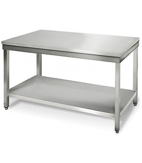 Table inox 1400x700 centrale AISI304 + 1 sous tablette