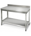 Table inox 1200x700 adossée AISI304 + 1 sous tablette