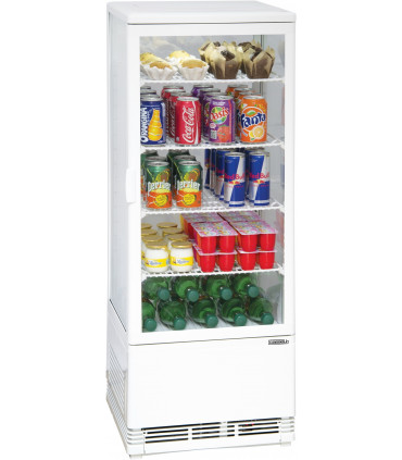 Vitrine réfrigérée 98 litres verticale ventilée 4 faces vitrées CVR98LB Vitrine réfrigérée 98 litres verticale ventilée 4 faces vitrées CVR98LB