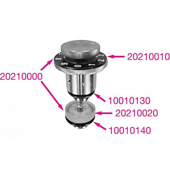 Vue éclatée régulateur d'air de machine Chantilly Mussana