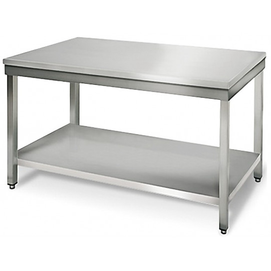 Table inox 1200x700 centrale AISI304 + 1 sous tablette Table inox 1200x700 centrale AISI304 + 1 sous tablette