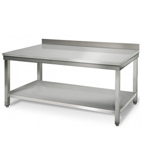 Table inox 1800x700 adossée AISI304 + 1 sous tablette