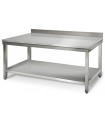 Table inox 1800x700 adossée AISI304 + 1 sous tablette